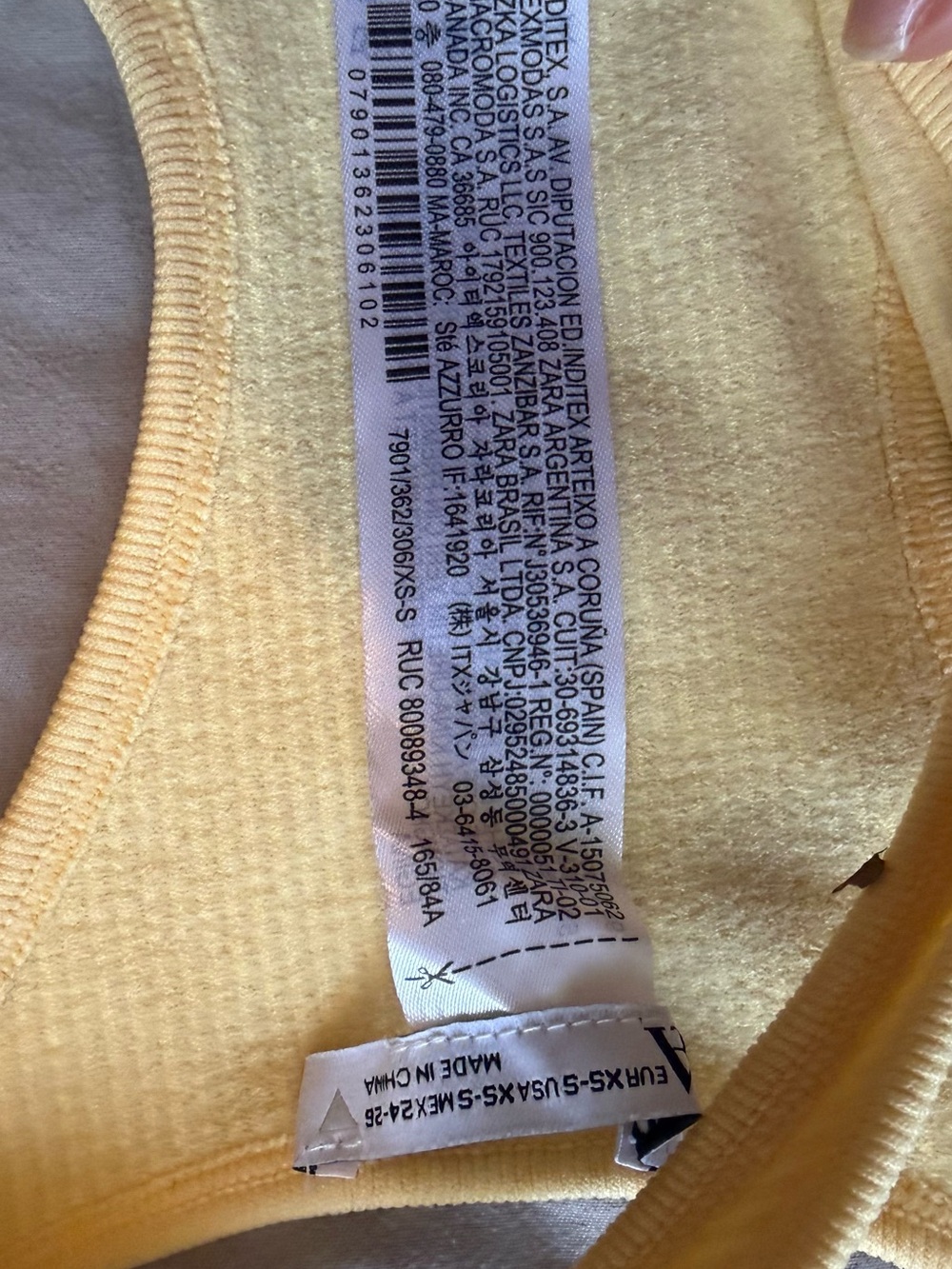 Zara Light Yellow Ribbed Racerback Tank Top - Picture 4 of 4